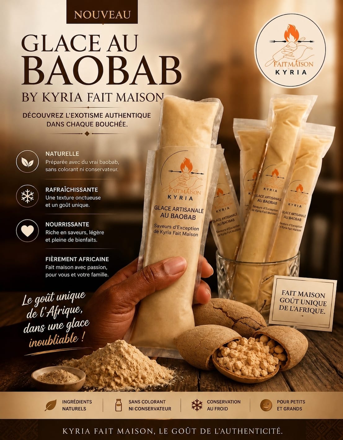 Glace artisanale au baobab